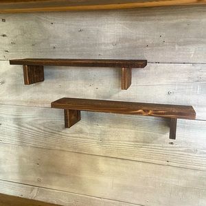 Set Of 2 Rustic Floating Shelves